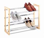 Wood & Chrome Shoe Rack