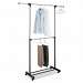 Adjustable 2 Rod Garment Rack w/ Extending Arms