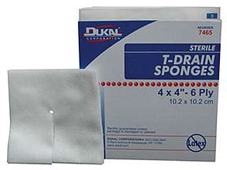 Sterile T-Drain Sponges