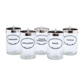 Glass Sundry Jars with Content Imprints