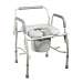 Padded Steel Drop Arm Bedside Commode