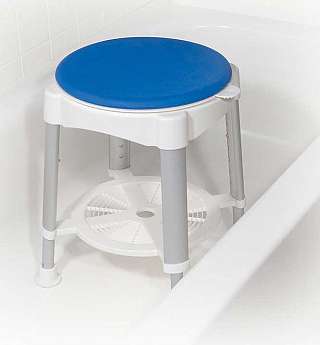 Bath Stool with Padded Rotating Seat