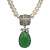 Pearl Necklace with Green Pendant