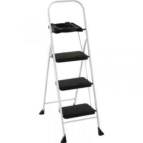 Cosco Three Step Basics Folding Step Stool w/ Utility Tray Cosco Three Step Basics Folding Step Stool w/ Utility Tray