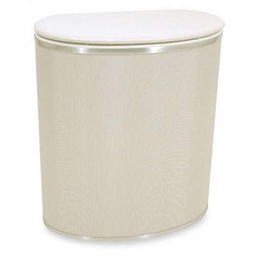 Pearl White Bowed Front Hamper Pearl White Bowed Front Hamper