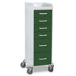 Hosta Leaf Polyethylene Tall Locking 6 Drawer Cart