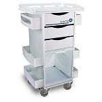 White Polyethylene Core DX Storage Cart with...