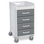 Silver Metallic Polyethylene Compact 4 Drawer...