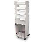 White Tall Titled Shelf Cart with Bulk...