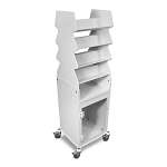 White Tall Slanted Suture Cart with Bulk...