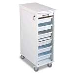 White Polyethylene Lockable Narrow Lab Cart