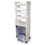 White Tall Slanted Suture Cart with Bulk...
