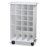 White Pipette Angled Bin Cart
