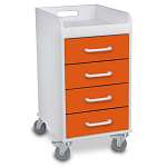 Pumpkin Orange Polyethylene Compact 4 Drawer...