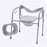 Universal Wide Steel Commode with Elongated Seat