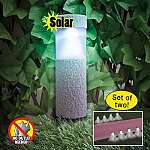 Solar Stone Pillar Lights - Set of 2