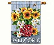 Bandana Sunflowers Standard Flag Double Sided