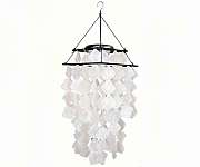 Capiz Solar Chime White Diamond
