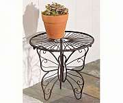 Butterfly Design Iron Plant Stand Table