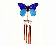 Dark & Light Blue Butterfly Wind Chime