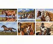Horse Scenes Glass Cutting Board Assortment 12 pcs