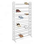 White Resin 50 Pair Shoe Tower