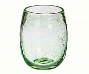Green Glass Tabletop Stemless Wine Glass Set of 4