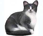 Grey & White Cat Doorstop