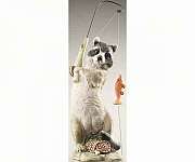 Masked Fisherman Raccoon Statue