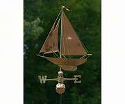 Weathervane Polished Copper Racing Sloop