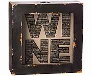Wine Word Collage 12x12 Wooden & Glass...