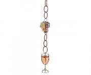Wine and Glasses Rain Chain Polished Copper