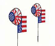 USA Dual Wheel Spinner with Flag