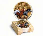 Wild and Free Mustang Stone Coaster Set 4
