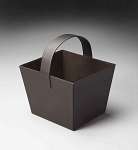 Butler Hors Doeuvres Black Leather Magazine Basket
