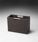 Butler Hors Doeuvres Black Leather Magazine Basket