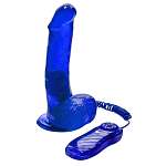 Vibrating Jelly Dildo, Blue