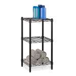3 Tier Black Wire Shelving Tower 14x15x30in