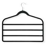 4 Pack Velvet Touch 4 Step Hanger, Black