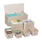 7 Pc Ottoman Storage Set, Cream