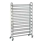 Chrome Rolling Shoe Tower