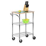 Chrome 2 Shelf Urban Rolling Cart