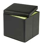 Faux Leather Folding Storage Ottoman
