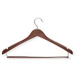 Contoured Suit Hanger With Locking Bar, 6 Pack