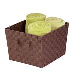 Large Woven Strap Tote, Brown