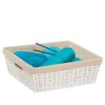 Parchment Cord Basket with Liner, White