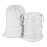 White Mesh Laundry Bag & Hamper Kit