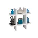 White Grid Shaped Wall Shelf