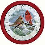Winter Light Cardinal 8 Clock