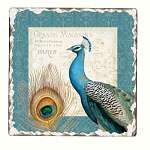 Majestic Beauty Peacock Tumbled Tile Coasters...